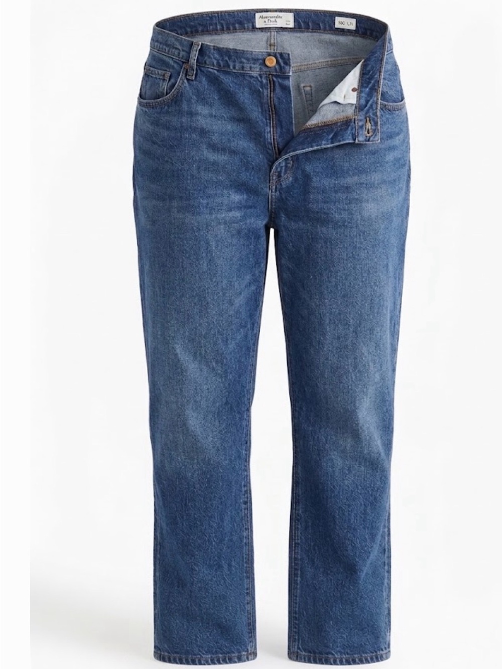 Abercrombie Fitch 90's Straight Ultra High Rise Mid Wash Denim Jeans‎ W50 L31